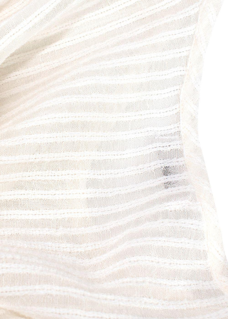 Commas White Linen Blend T-Shirt