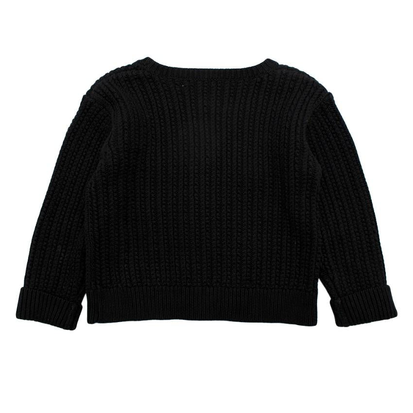 Bonpoint Dark Grey Knitted Cotton Cardigan