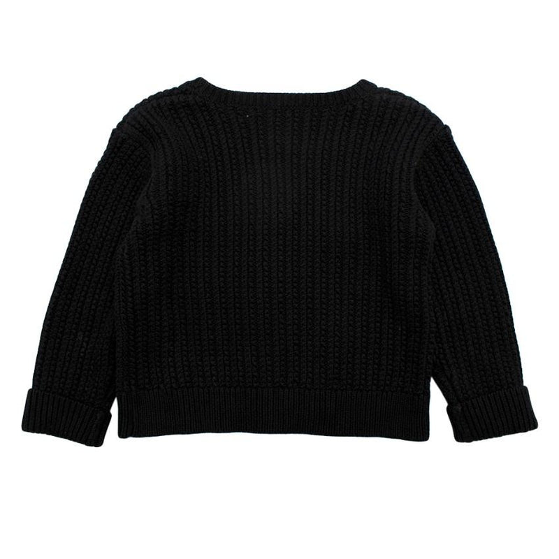 Bonpoint Dark Grey Knitted Cotton Cardigan