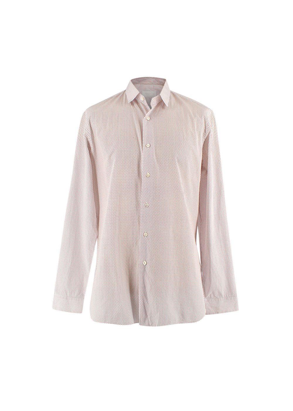 Red & Blue Square Print Button Down Shirt