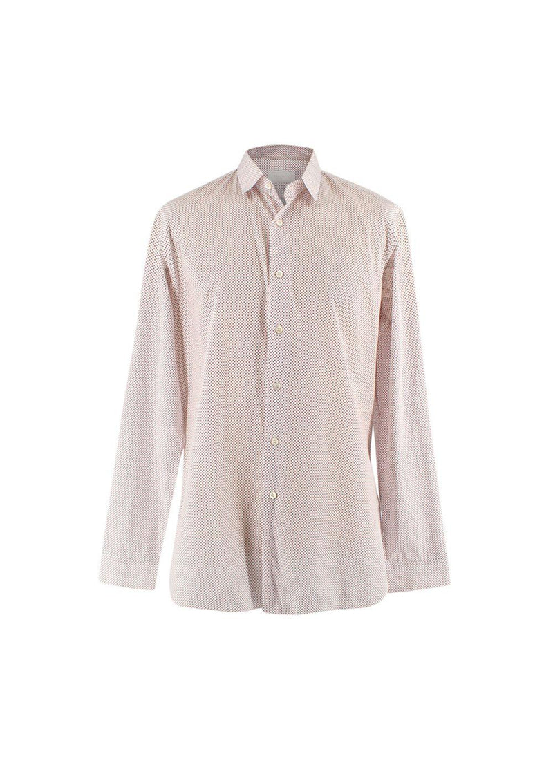 Red & Blue Square Print Button Down Shirt