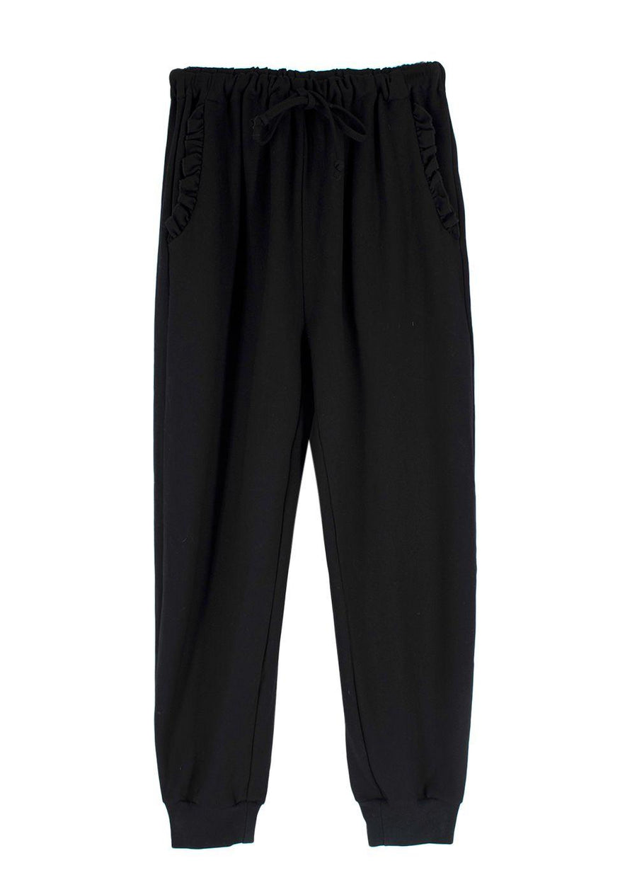 Simone Rocha Black Frill Detail Cuffed Joggers