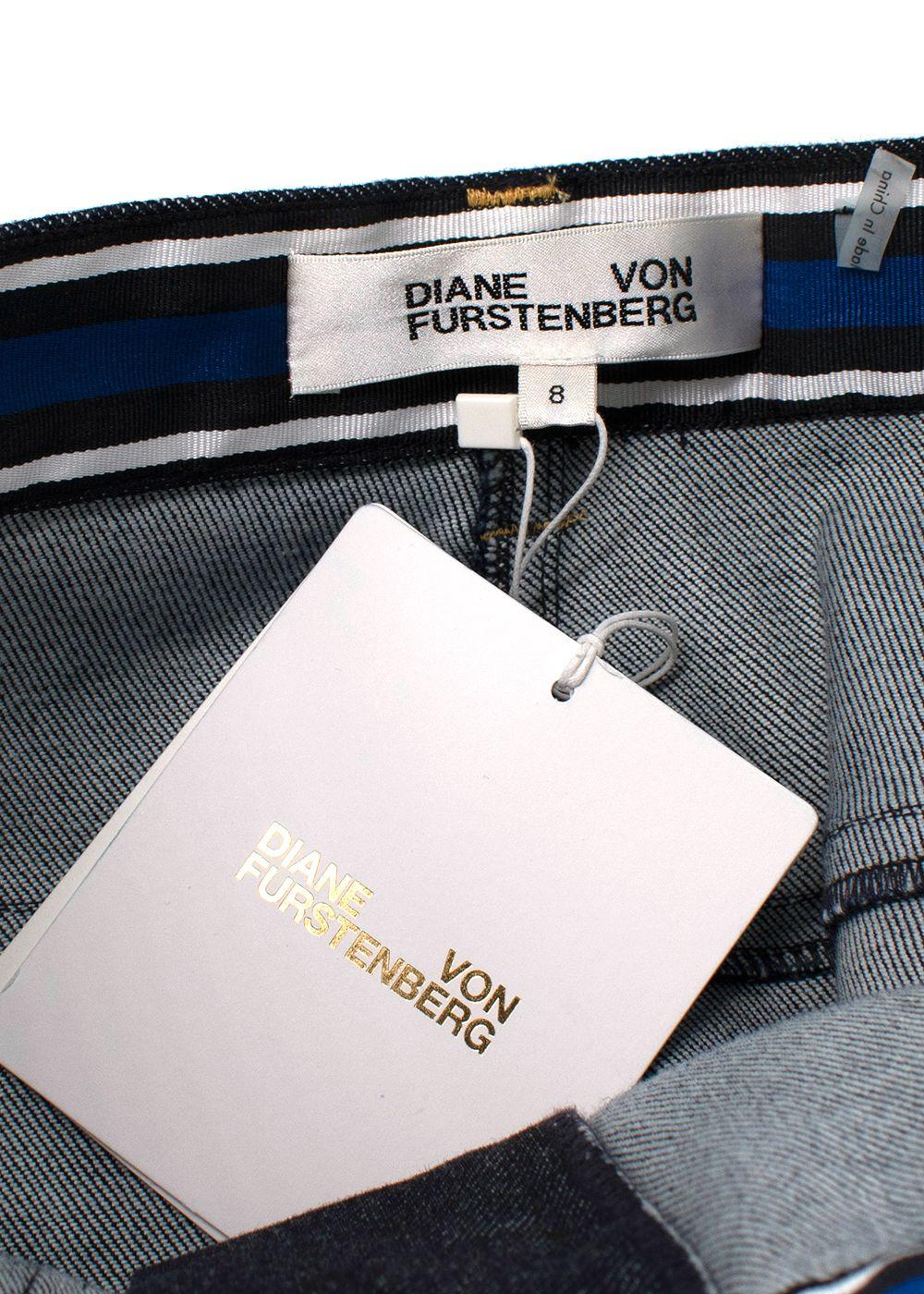 Diane von Furstenberg Red Side Panel Denim Jeans