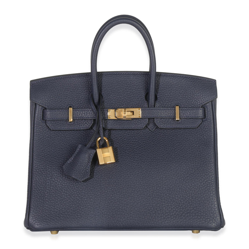 Hermès Togo Birkin 25 GHW Bleu nuit