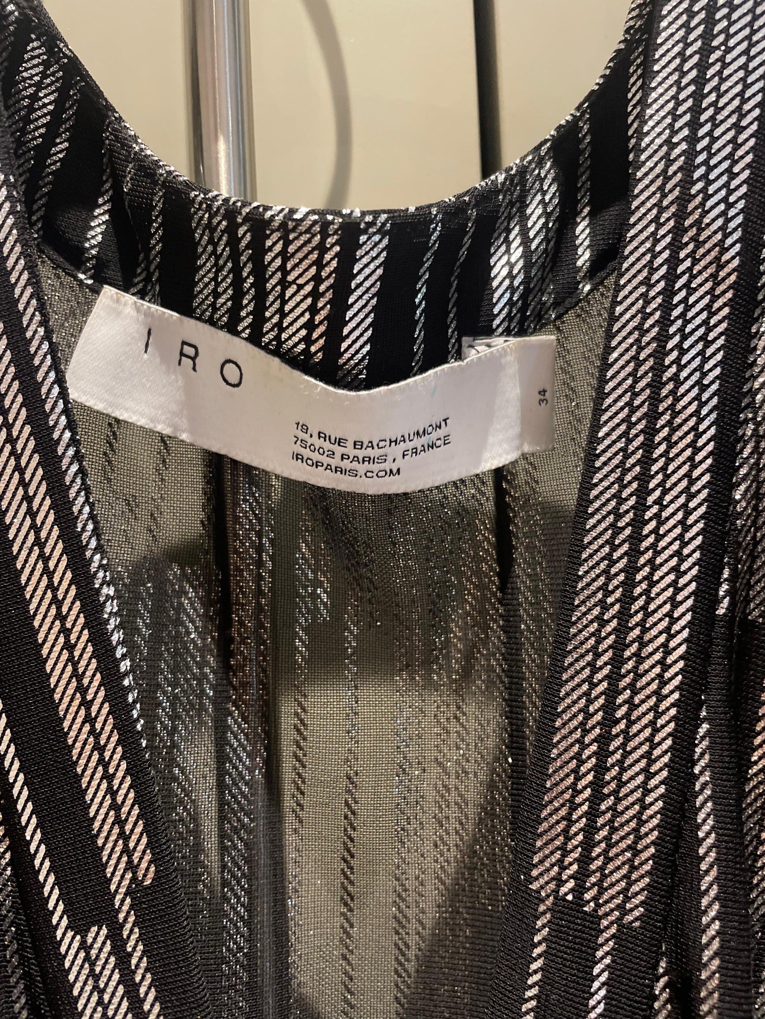 black & silver wrap front dress