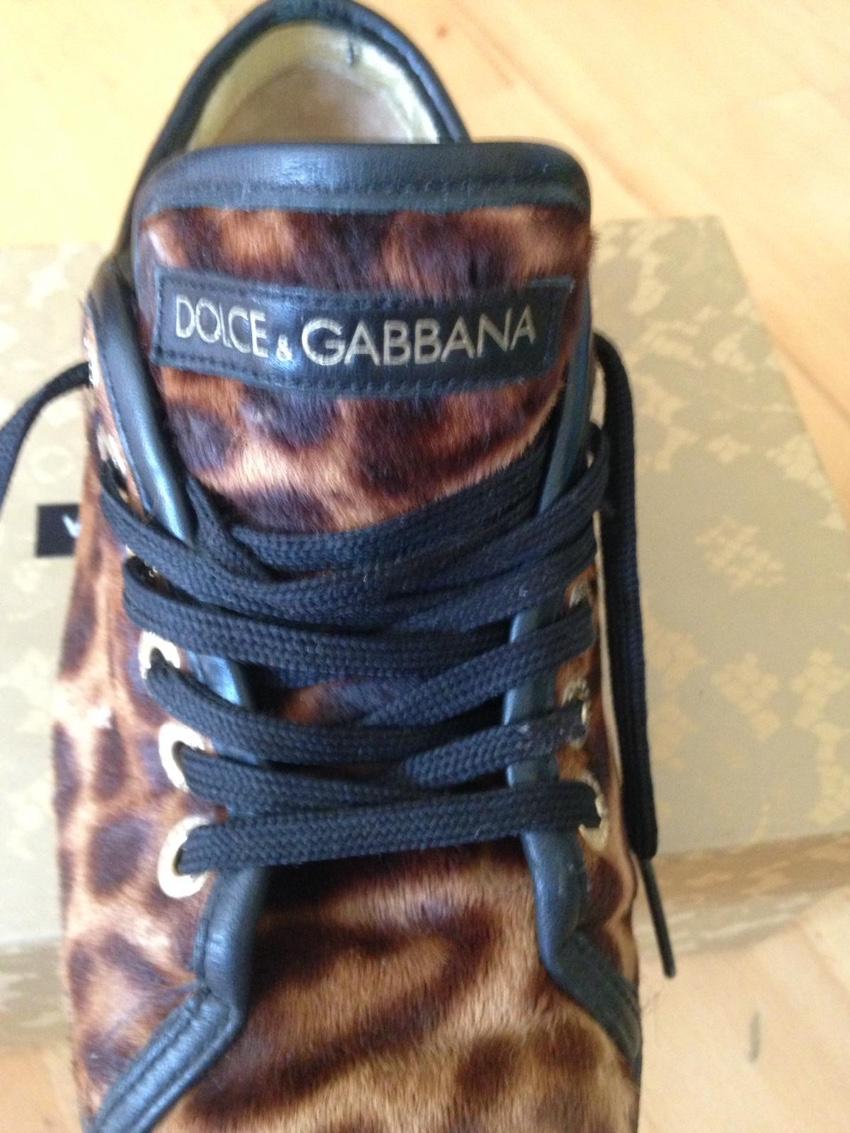 Dolce & Gabbana Leopard Print Pony Hair Trainers