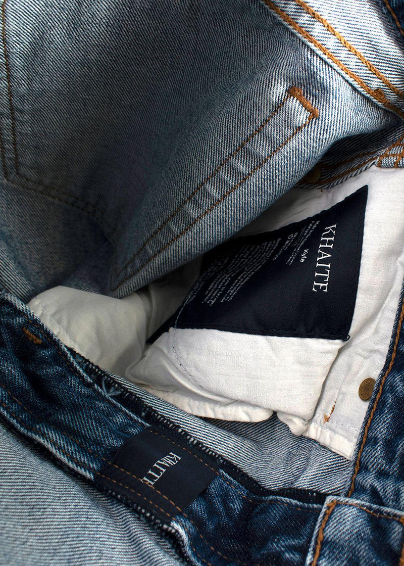 Khaite Kyle Paint-Splatter Straight-Leg Jeans