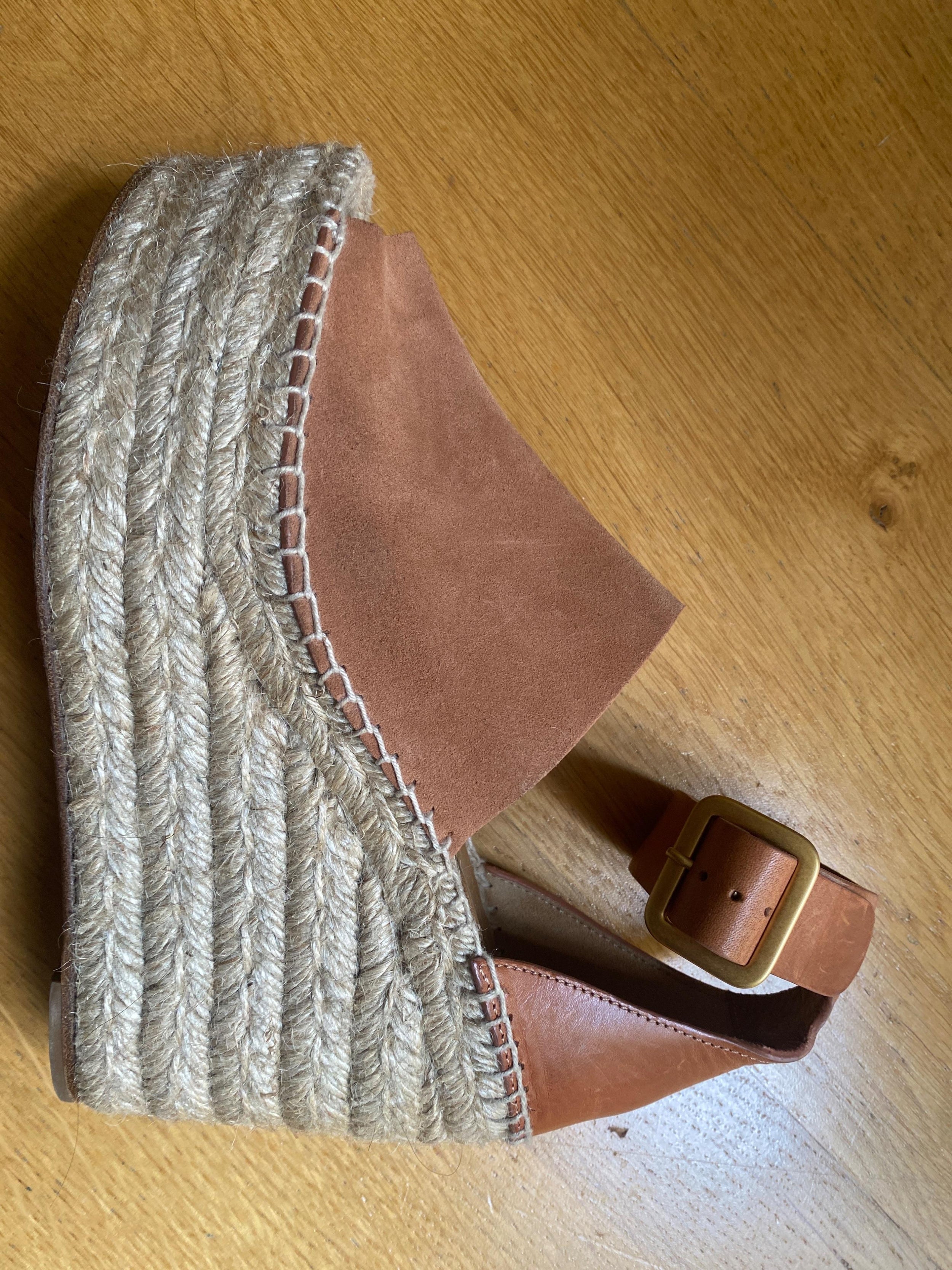 Chloe Tan Suede Espadrille Wedges