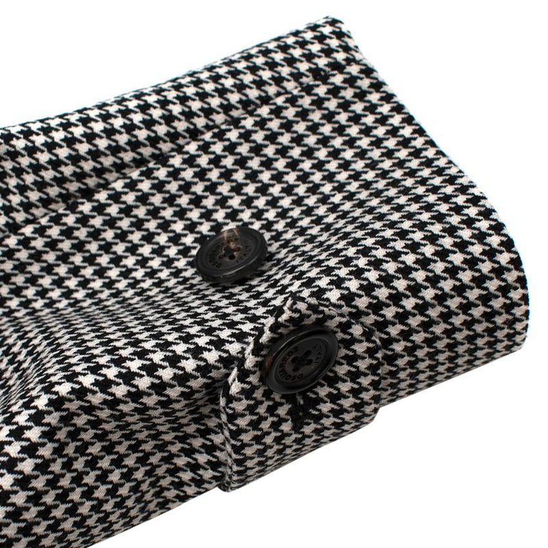 Dsquared2 Black & White Houndstooth Balmacaan Coat