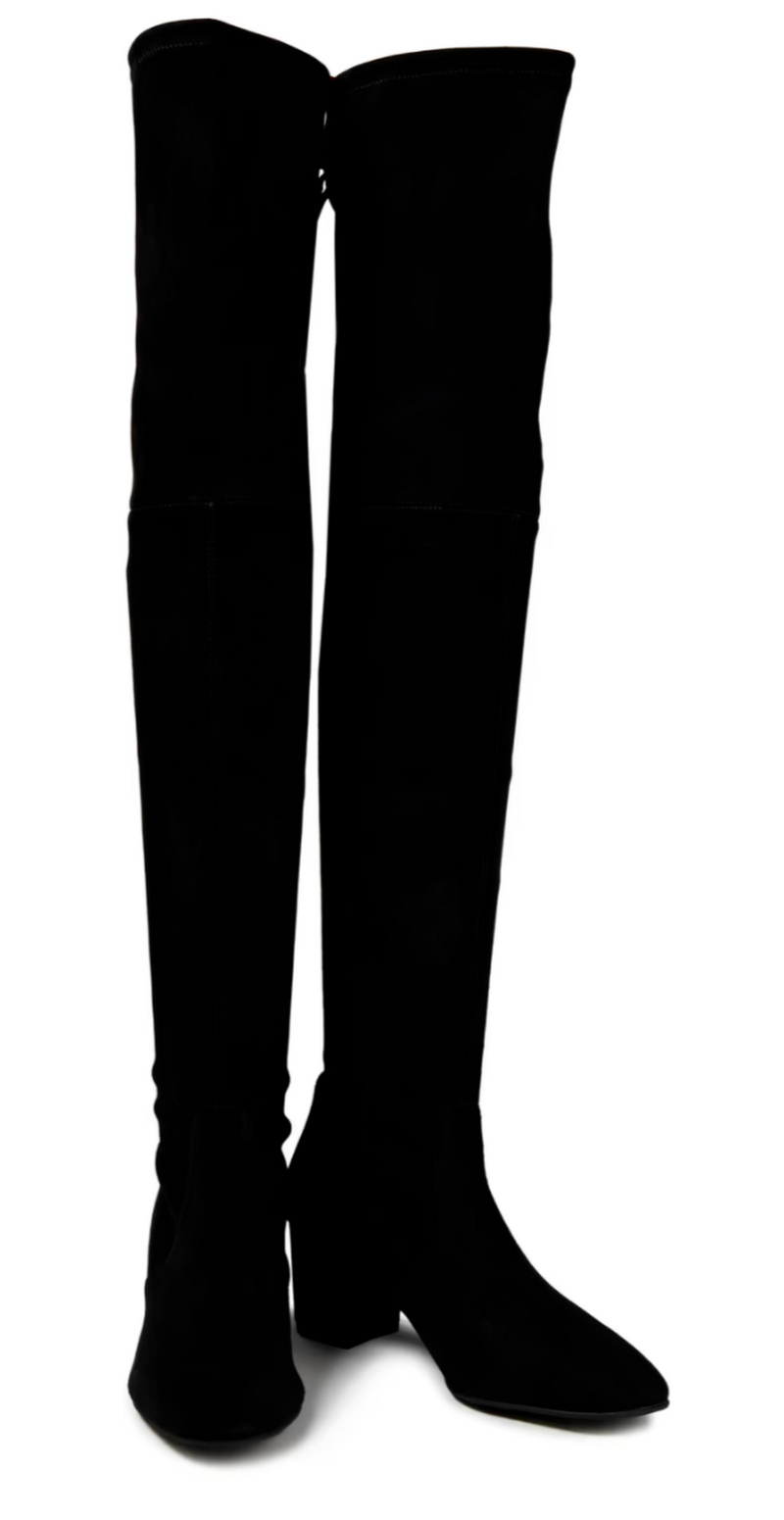 Black Suede OTK Boots