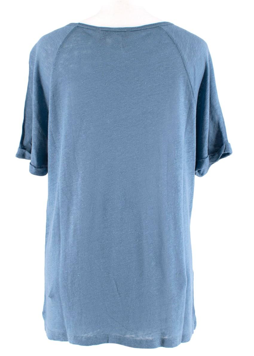 Paul & Joe Blue Elephant Print Linen Top