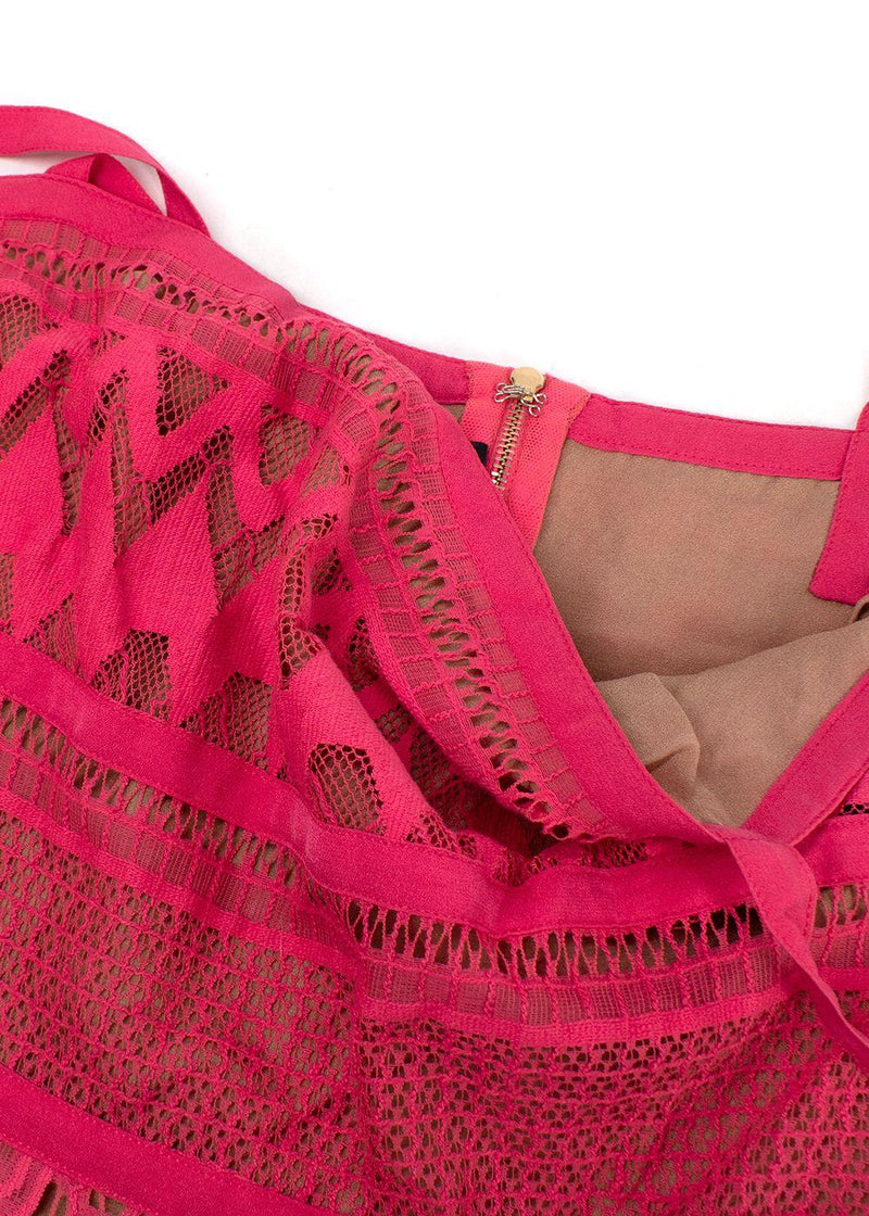 Elie Saab Pink Embroidered Mini Dress