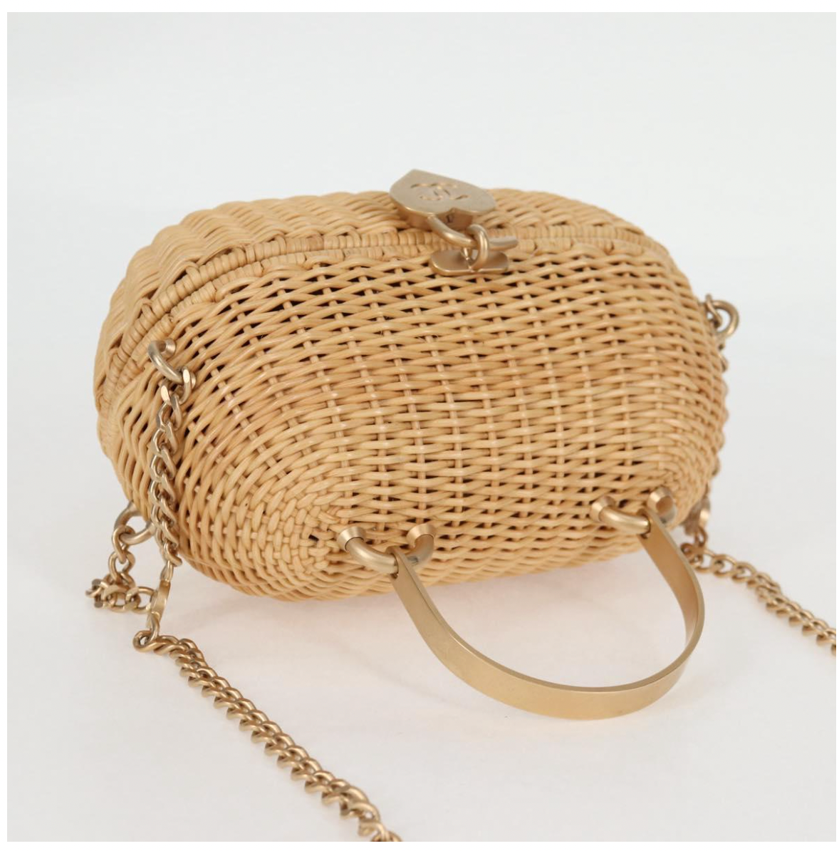 Chanel Heart Padlock Wicker Bag