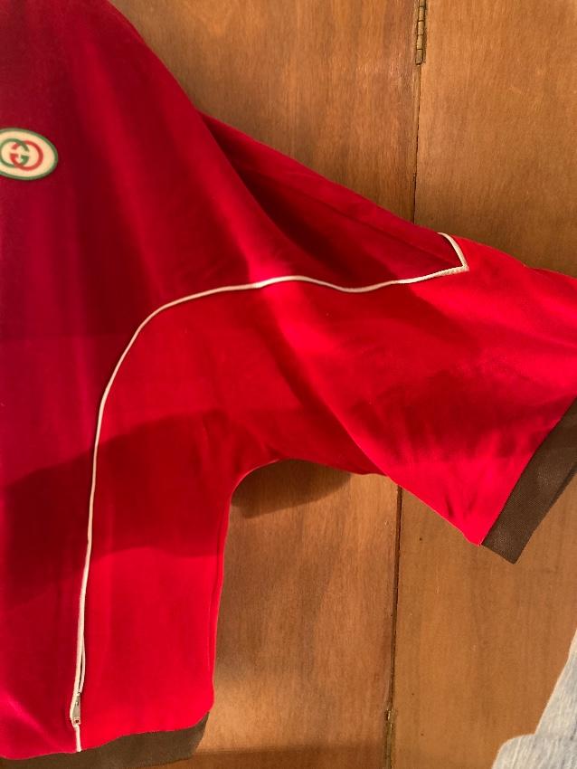 Gucci Red Chenille Kimono Jacket