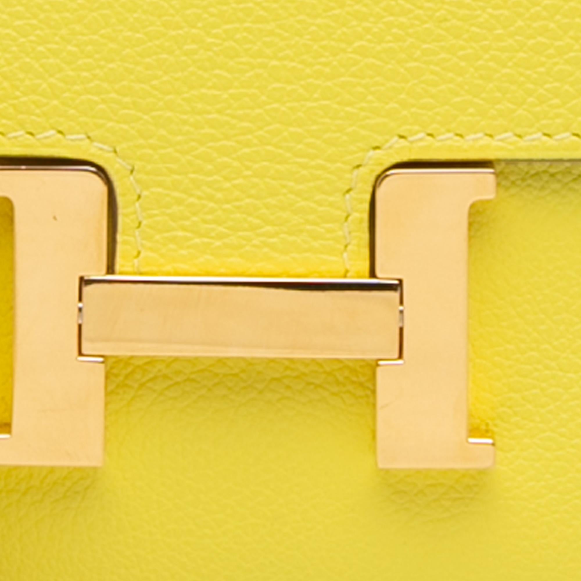 Hermes Lime Evercolor Constance Wallet To Go