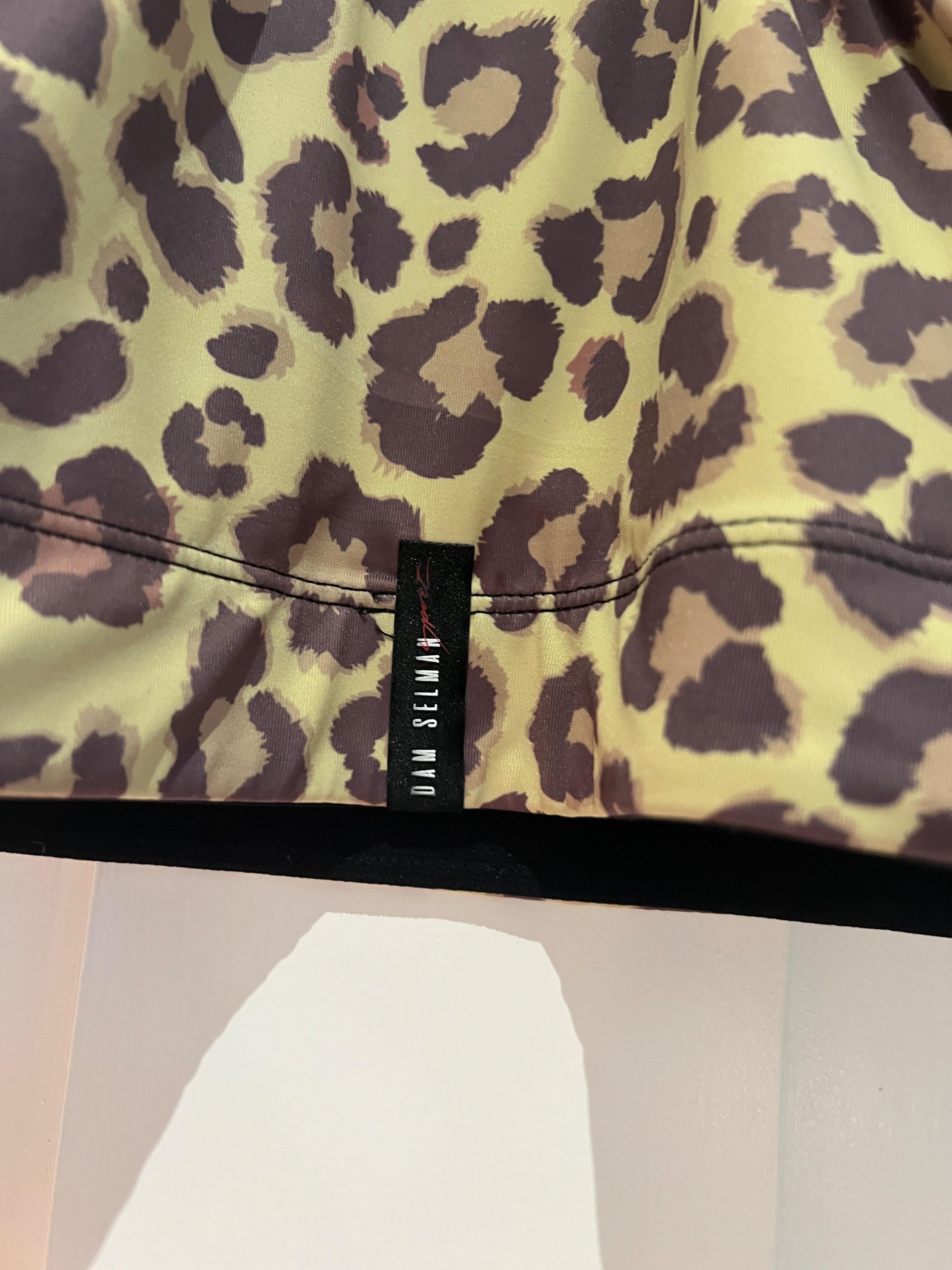 Adam Selman Sport Racer cropped leopard-print stretch top