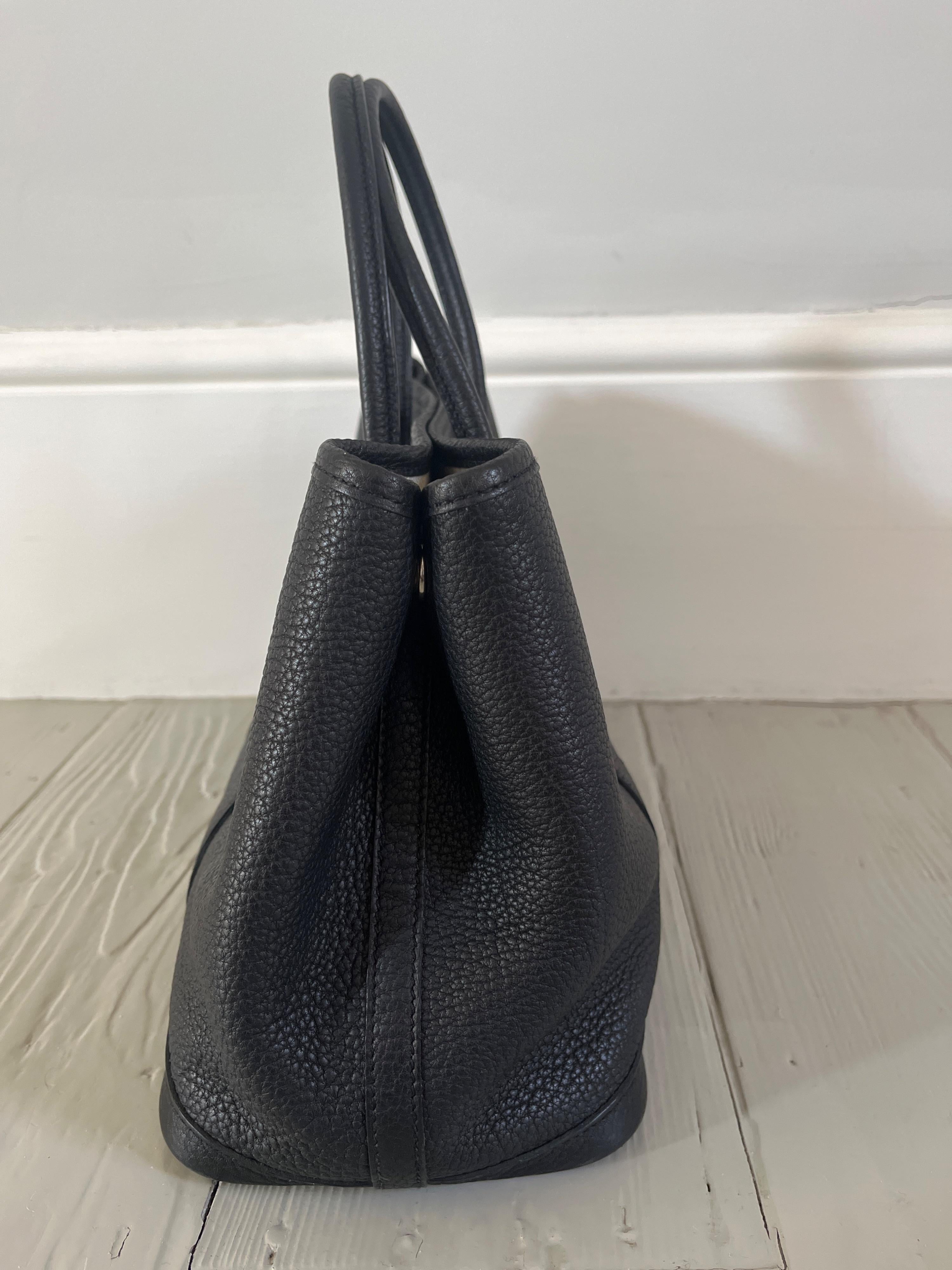 Black Calfskin Garden Party 30 Bag