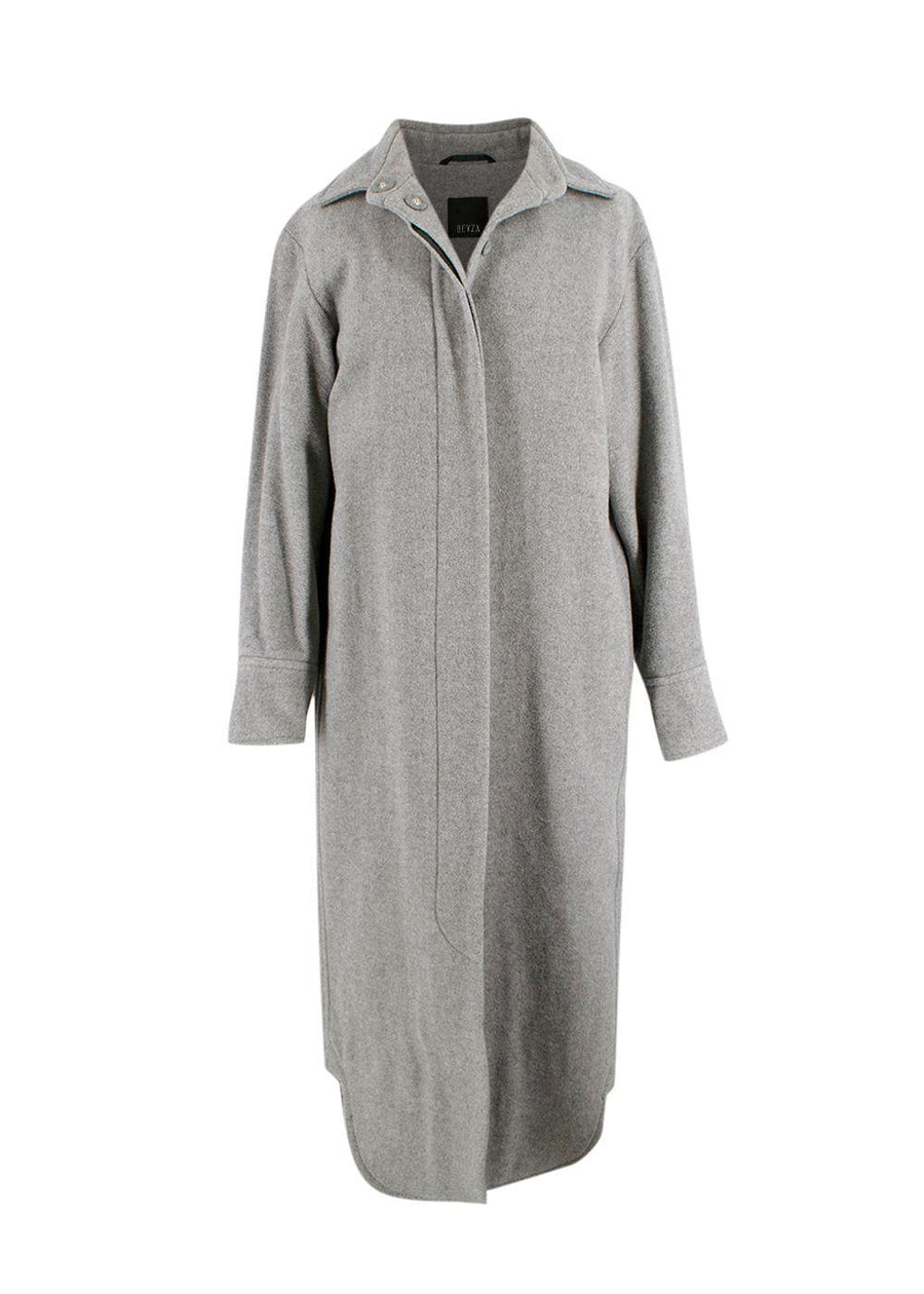 Bevza Grey Longline Wool Coat