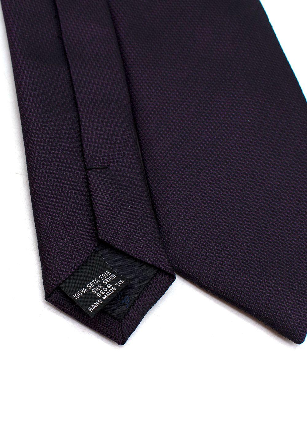 Balmain Dark Purple Silk Tie