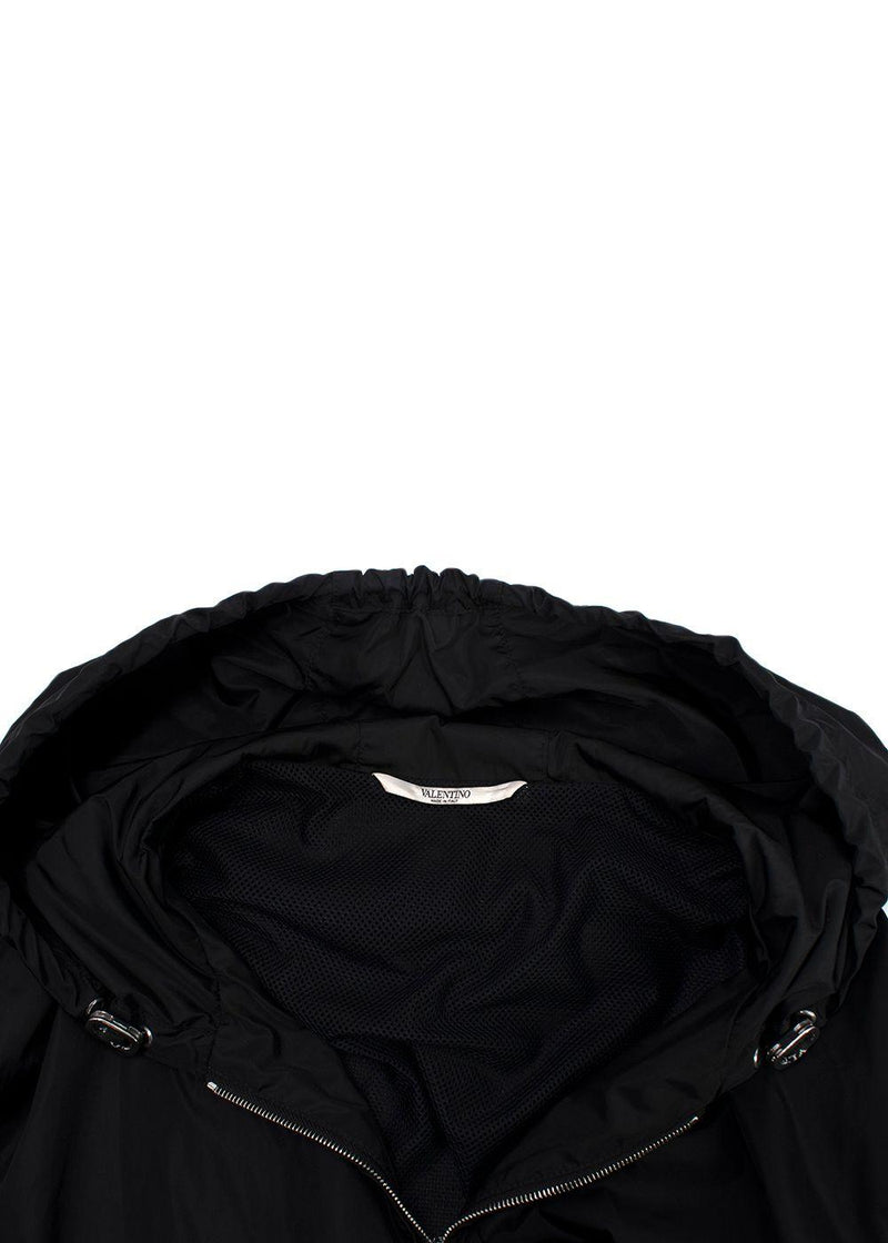 Valentino Black Hooded VLTN Rain Jacket
