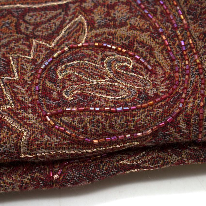 Bespoke embellished tapestry-jacquard scarf