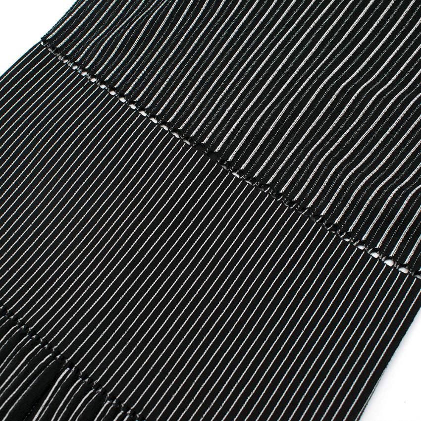 Alaia Black & White Striped Knit Skater Dress