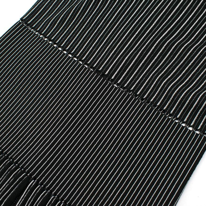 Alaia Black & White Striped Knit Skater Dress