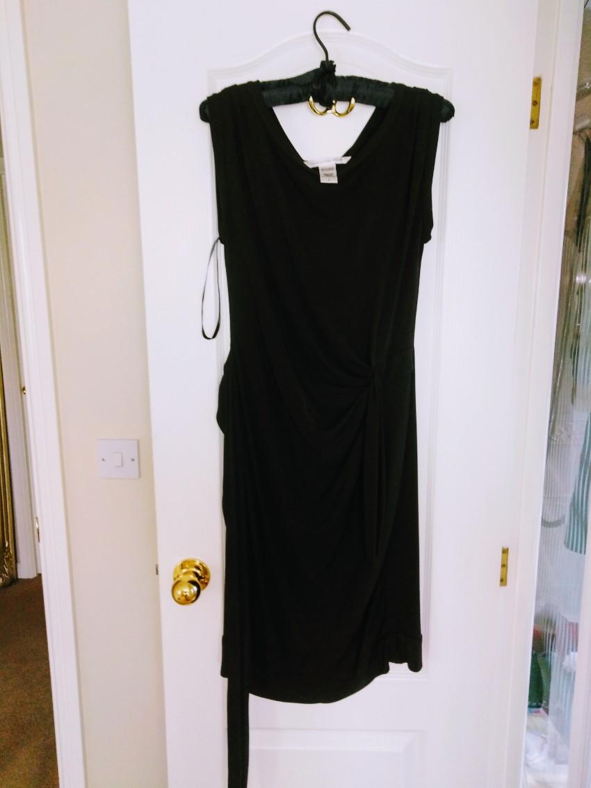 Diane Von Furstenberg Black Classic Draped Dress
