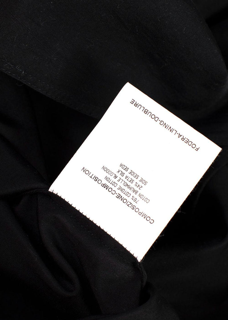 YSL Black Cotton Bow Detail  Blouse