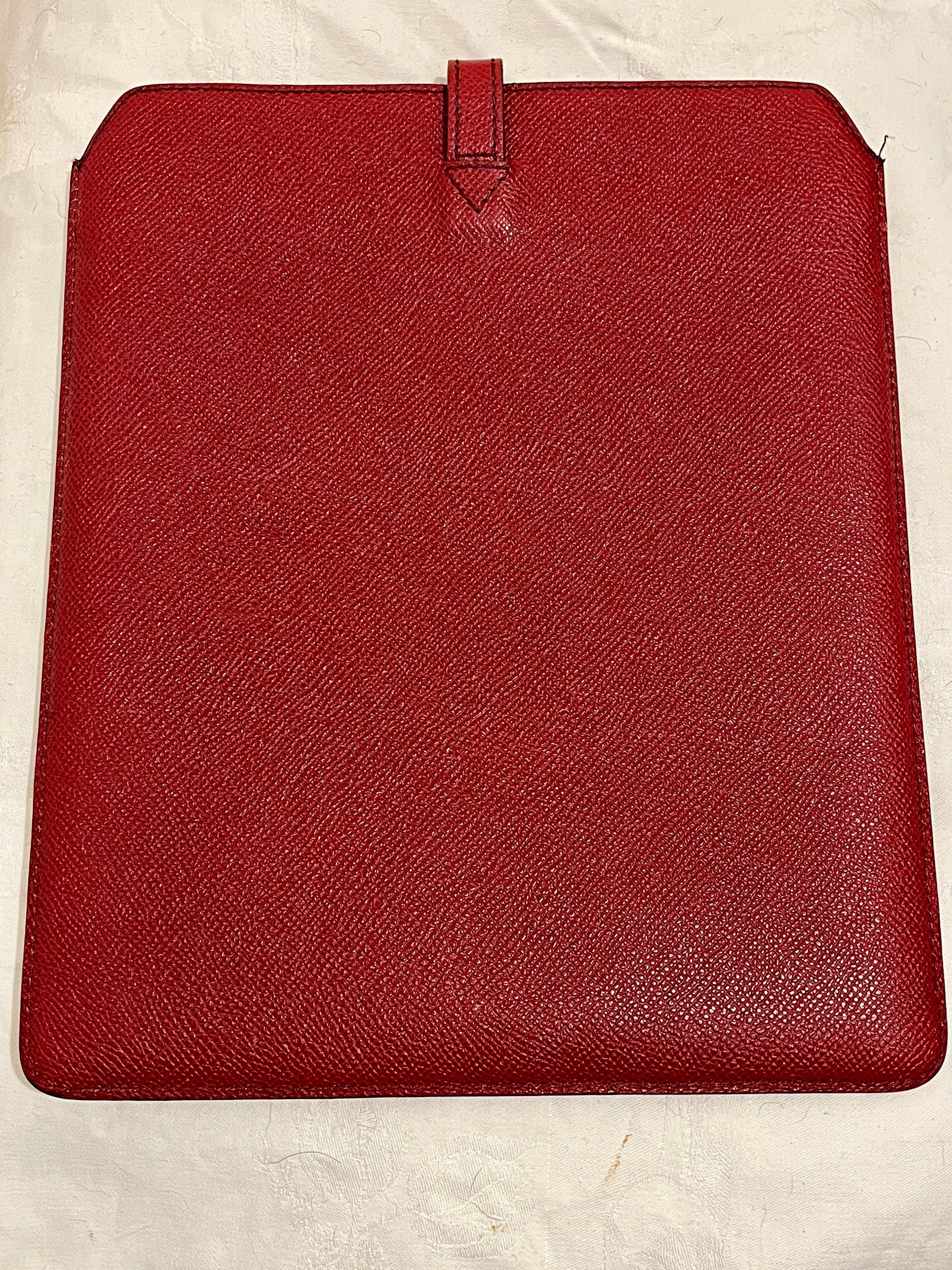 Red Grained Leather iPad Case