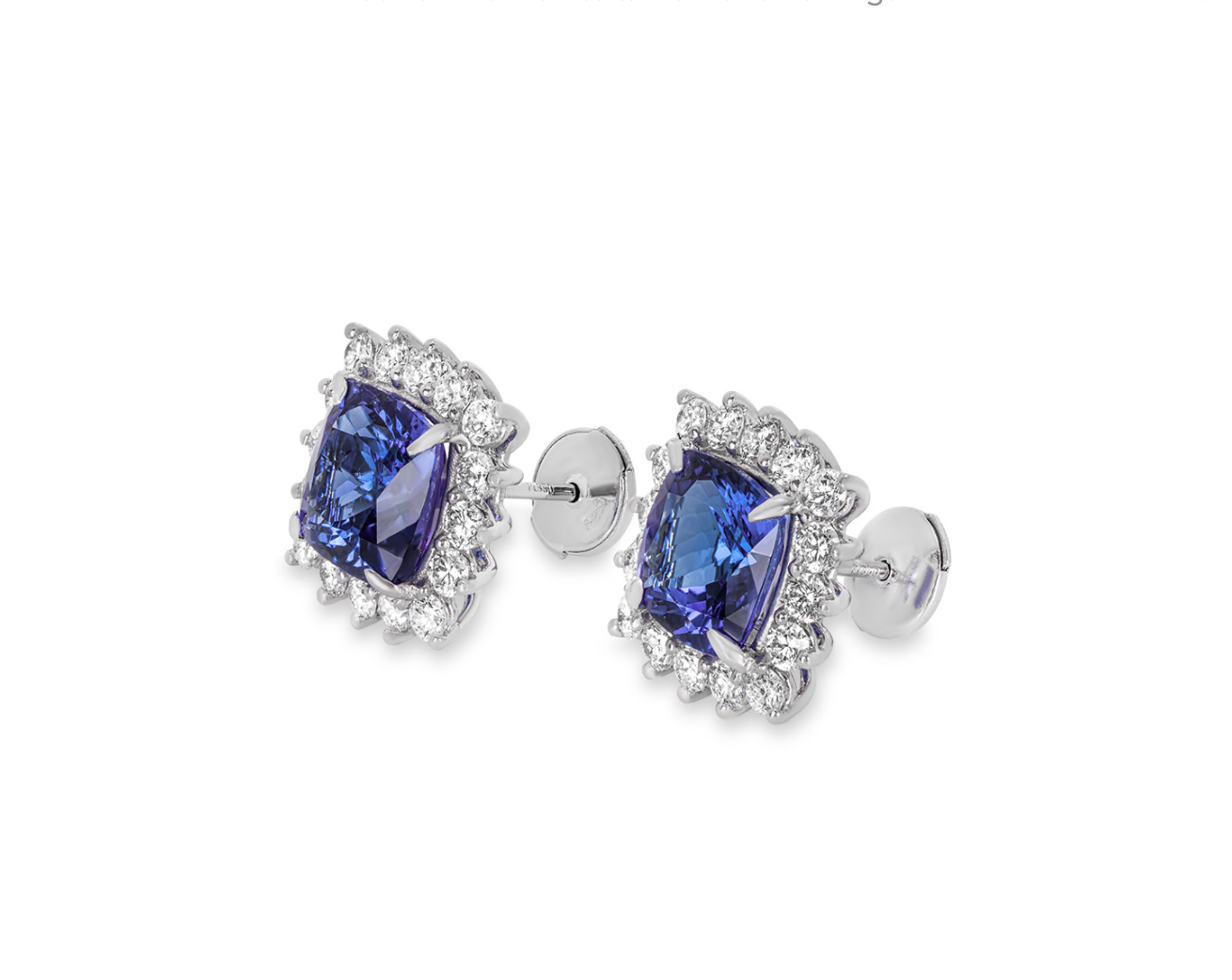 Platinum Set Diamond & Tanzanite Earrings