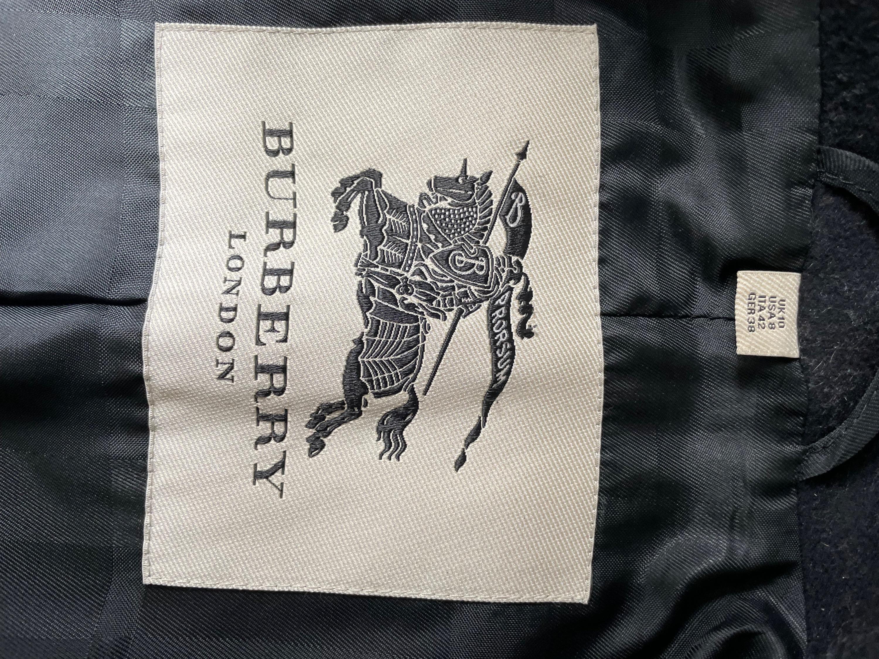 Burberry Black Double Breasted Wool Peacoat