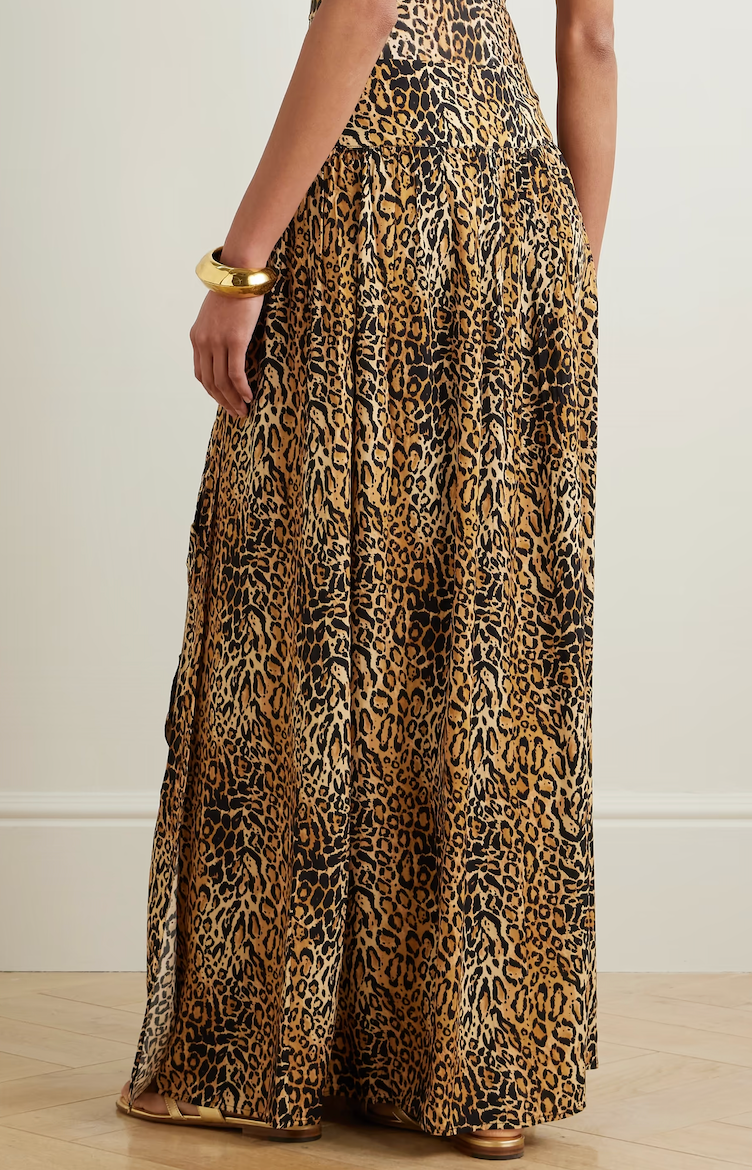 Melissa Odabash Elsa Belted Leopard-Print Jersey Maxi Wrap Skirt