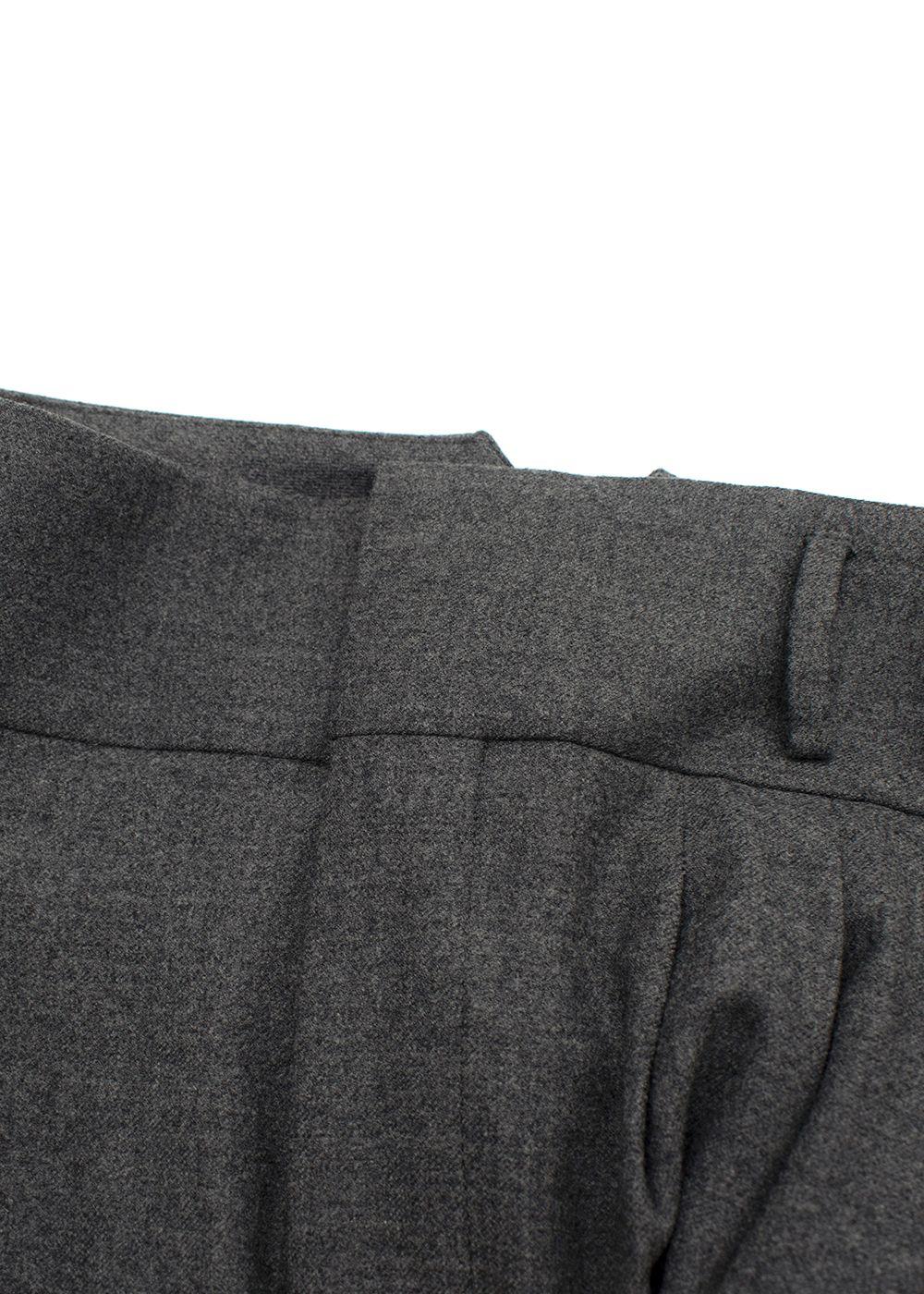 Altuzarra Grey High-Rise Wool-Blend Wide-Leg Trousers