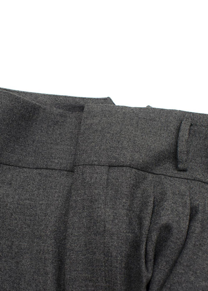 Altuzarra Grey High-Rise Wool-Blend Wide-Leg Trousers
