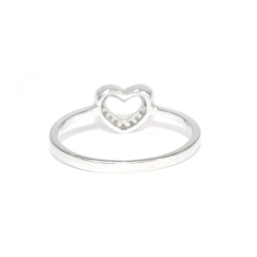 Bespoke White Gold/Diamond Heart Ring Size 47