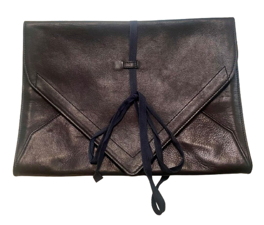 Ann Demeulemeester Black Leather Envelope Clutch Bag