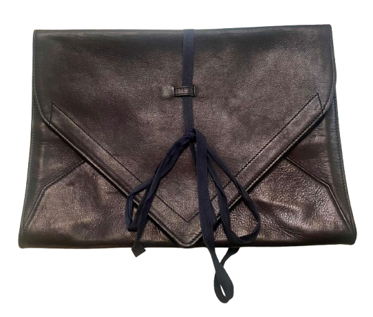 Ann Demeulemeester Black Leather Envelope Clutch Bag