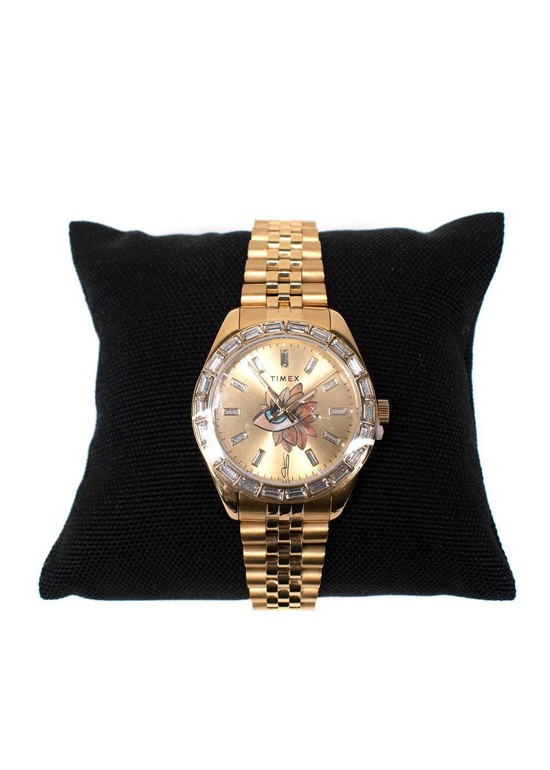 Timex Legacy x Jacquie Aiche Gold Sunray Dial with Tribe Eye 36mm Watch