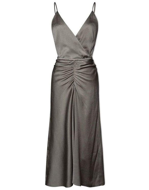 Jonathan Simkhai Lizeth Hammered Silk Wrap Midi Dress