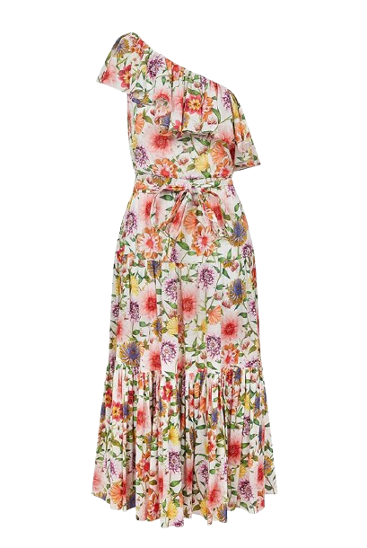 Borgo De Nor Petra Floral One Shoulder Dress