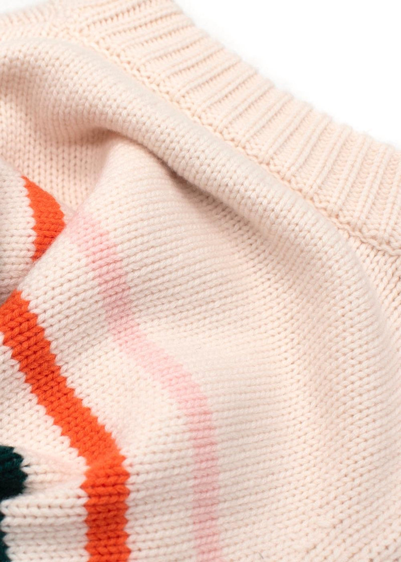 La Ligne White Striped Wool Blend  Jumper
