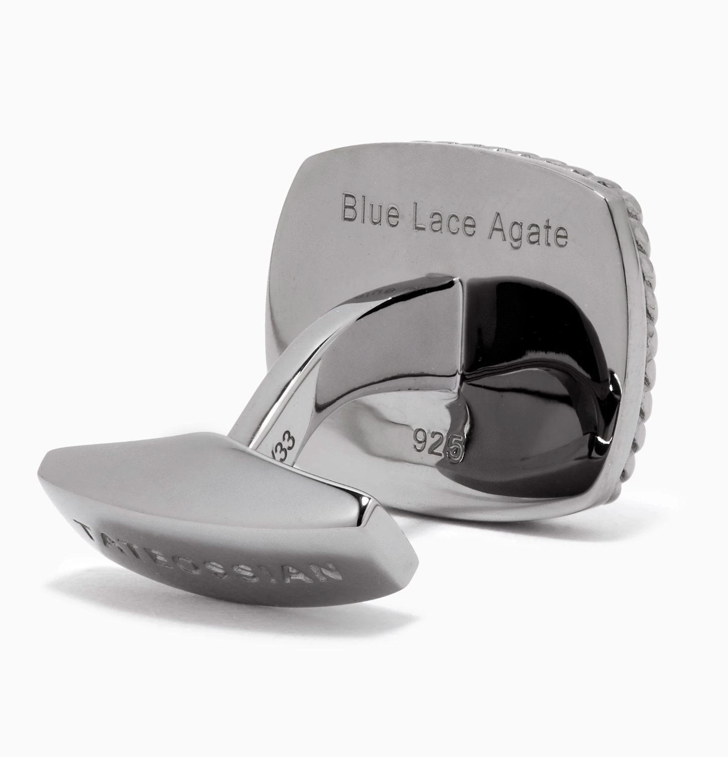 Tateossian Cable Agate Cufflinks in Sterling Silver