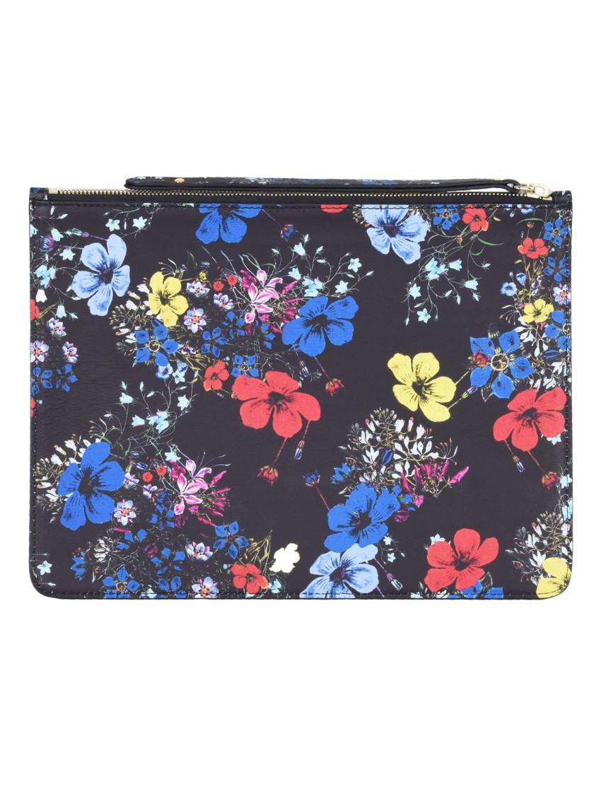 Erdem Black Floral Print Zip-Pouch