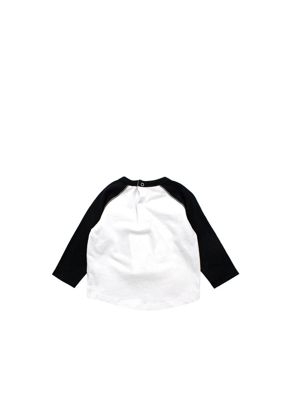 Kids 6M Black & White Graphic Leopard Long Sleeved  Top