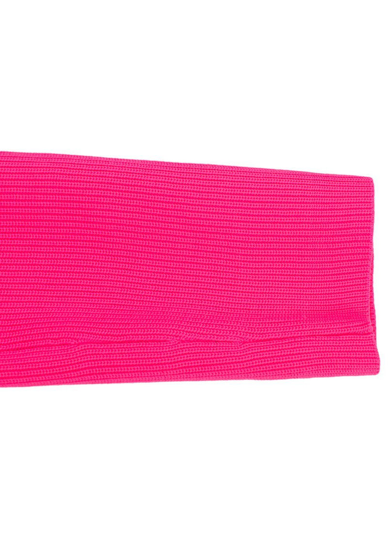 Helmut Lang Bright Pink Essential Crop Cardigan and Mini Skirt Set