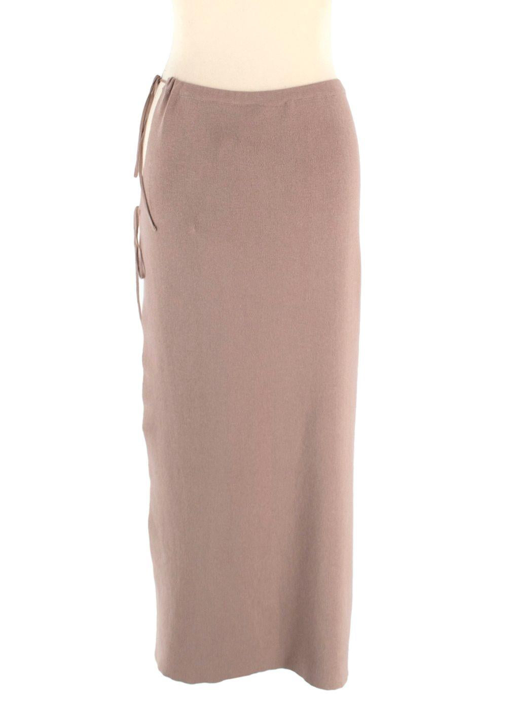 Magda Butrym Beige Ribbed Midi Wrap Skirt