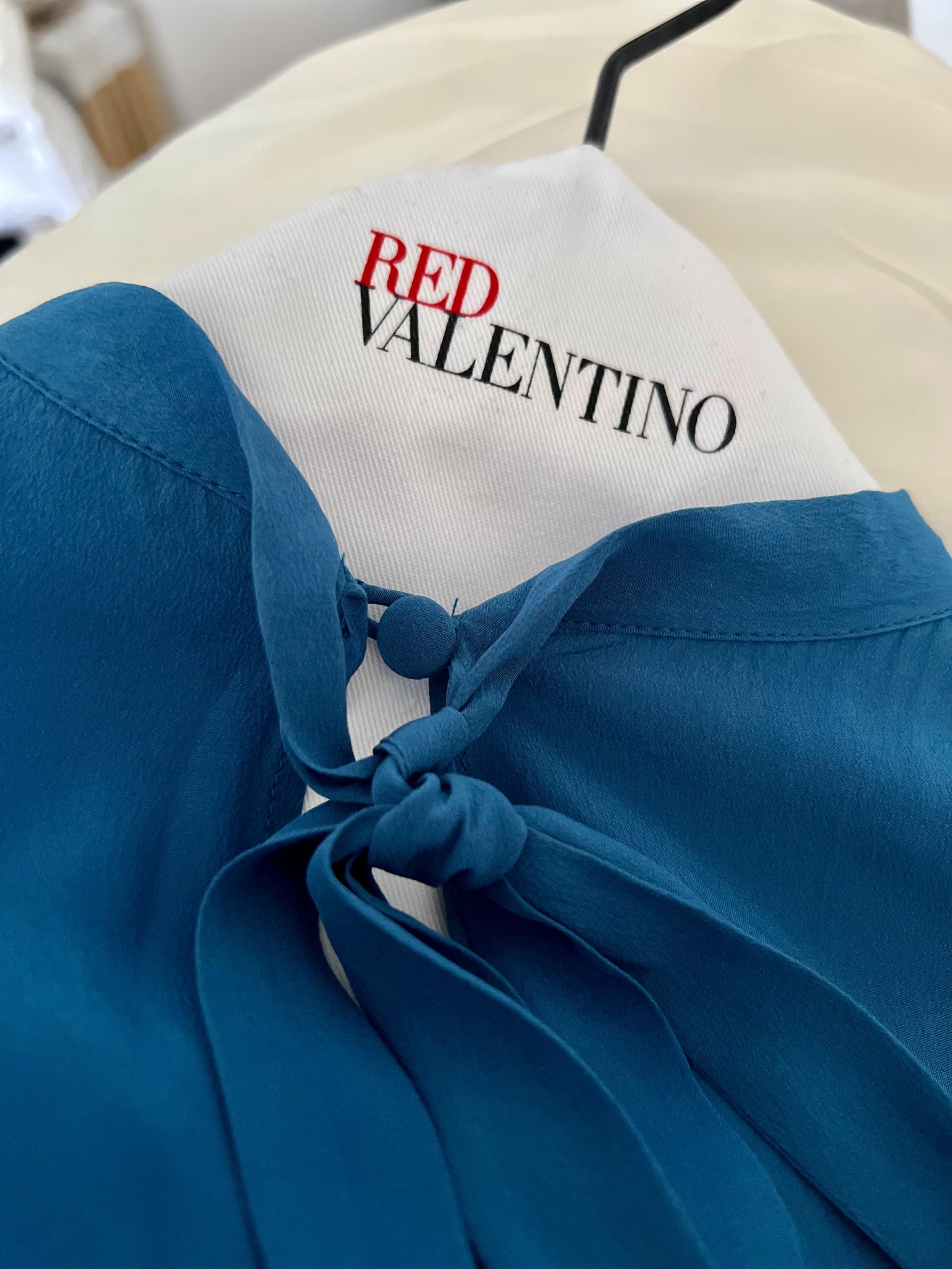 Red Valentino Blue Silk Blouse