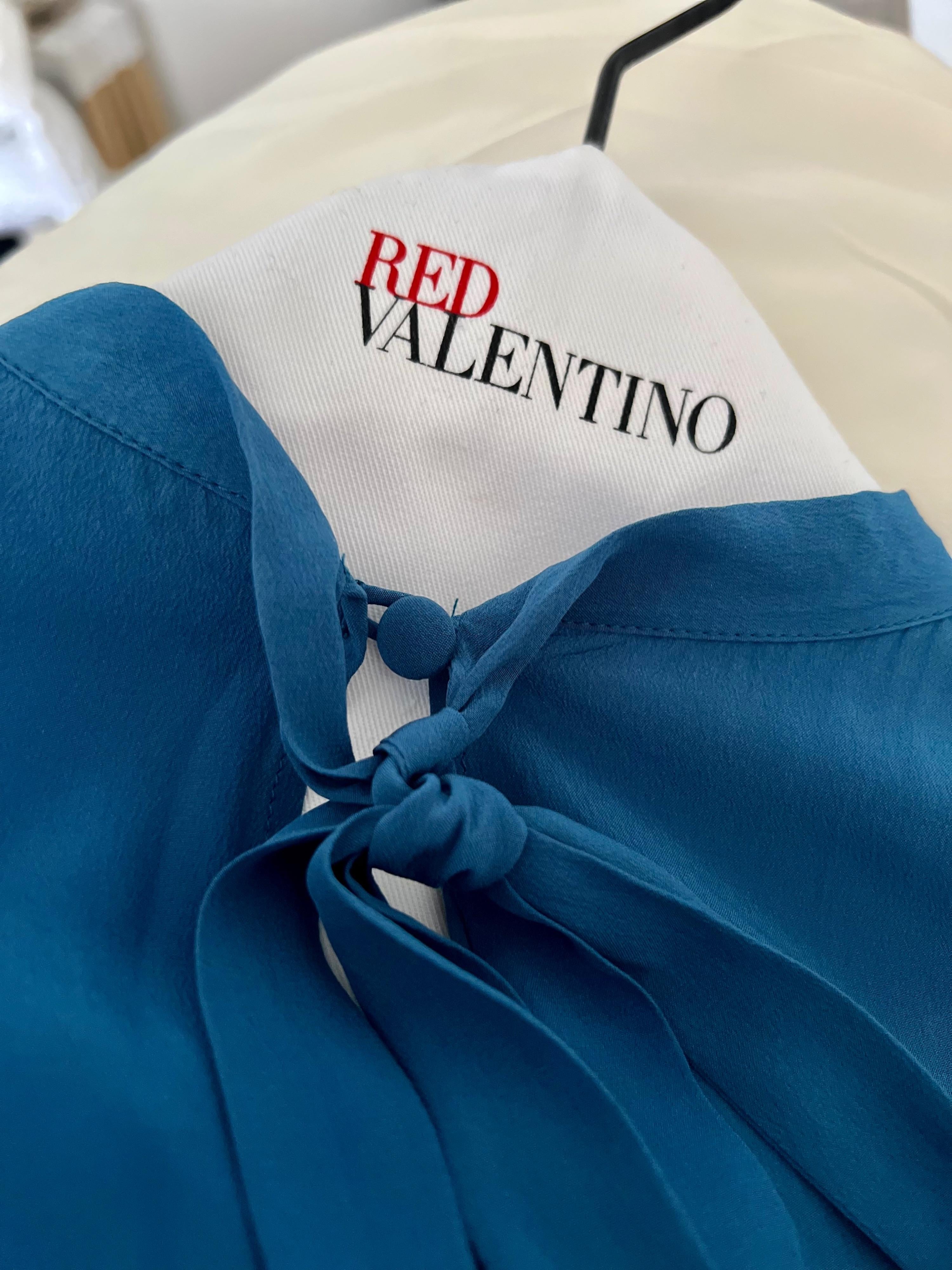 Red Valentino Blue Silk Blouse