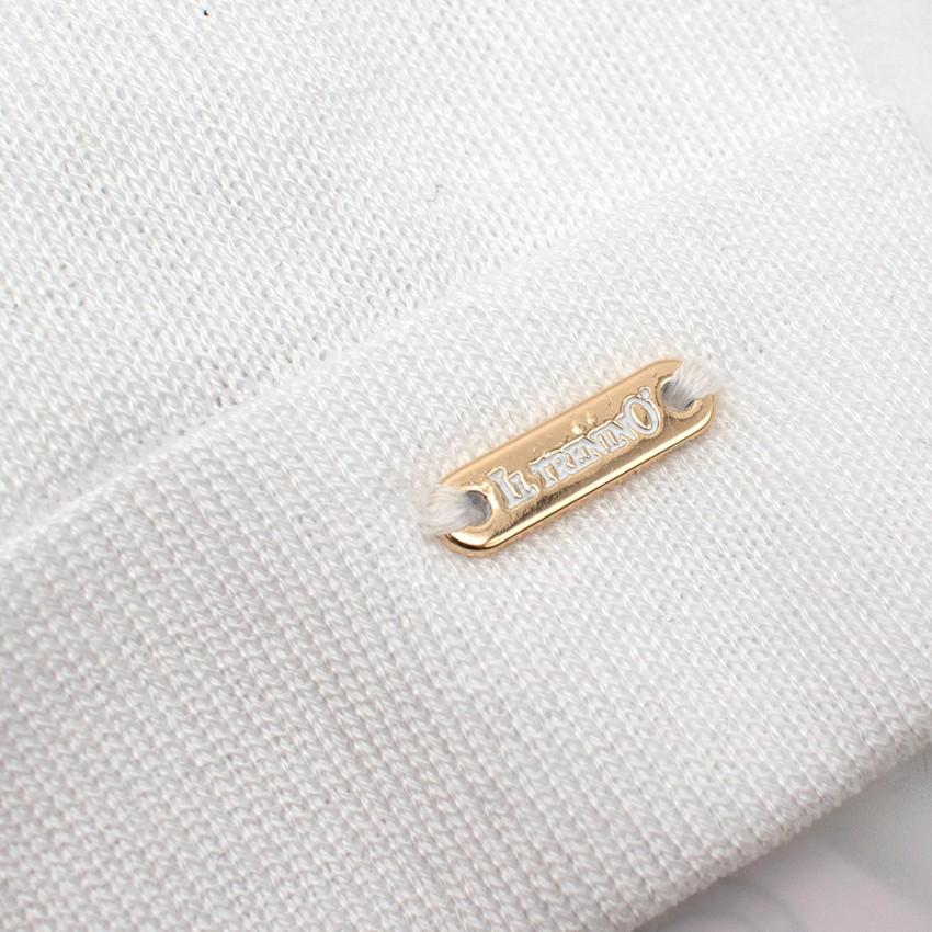 Il Trenino White Soft Cotton Artisanal Beanie